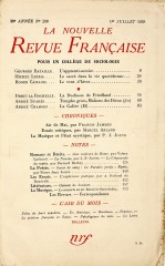 <i>La Galère</i> - Nouvelle Revue Française 1938