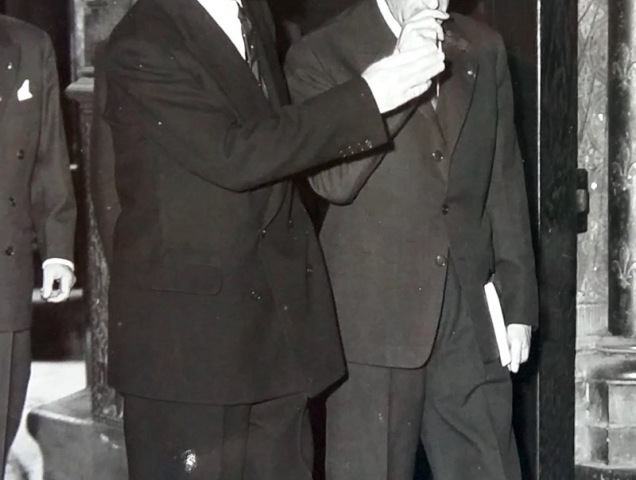 Chamson et Malraux sortant de la Sainte-Chapelle - début des années 1970