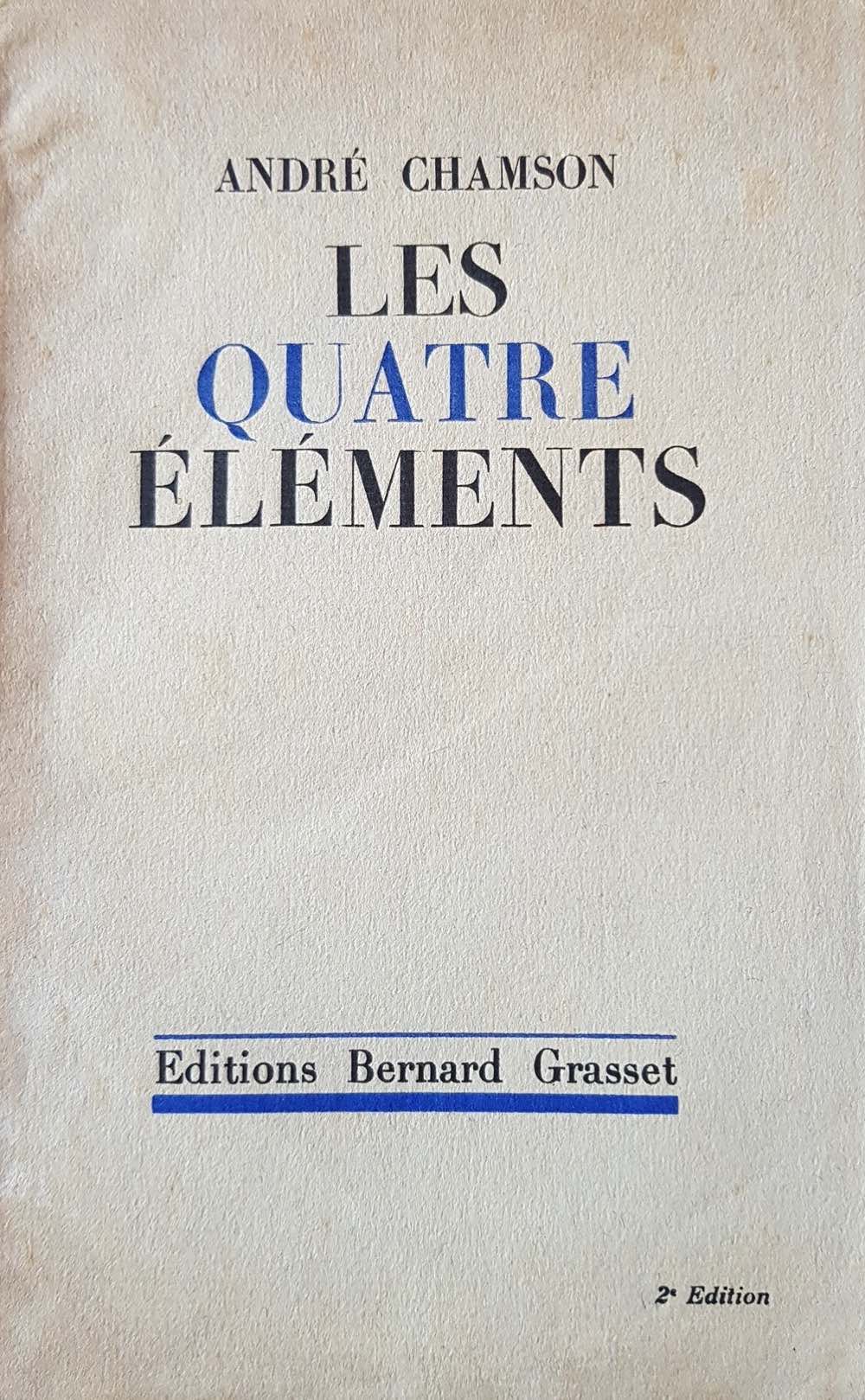 Quatre éléments - Grasset 1935