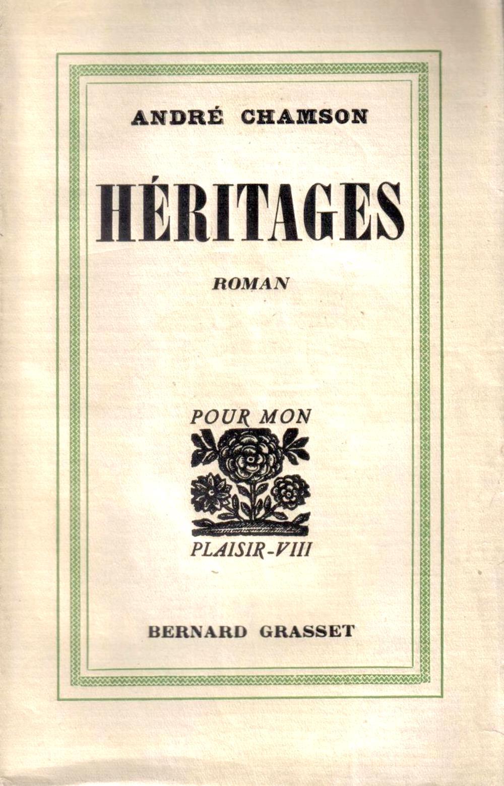 Héritages - Grasset 1932