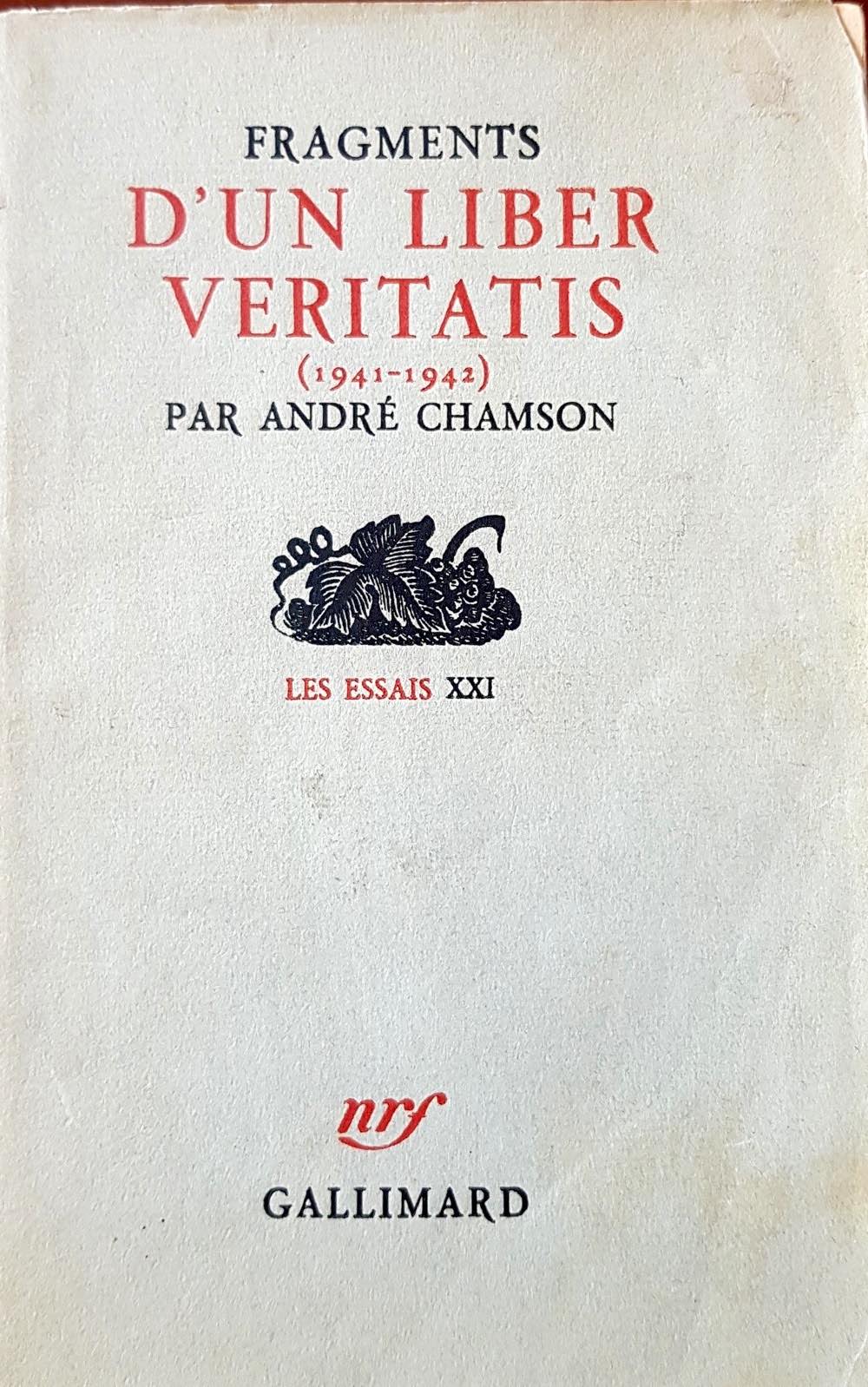 Fragments d’un liber veritatis - Gallimard 1946